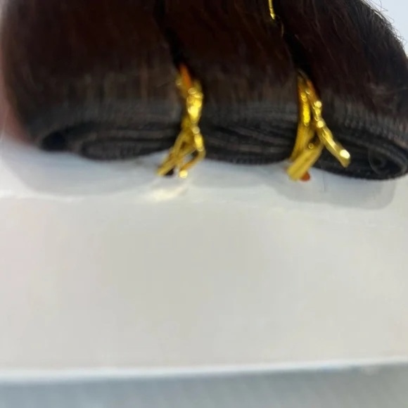18 In Real Human hair Extensions Dark Brown Weft Straight |The Sassy collection - Picture 2 of 5